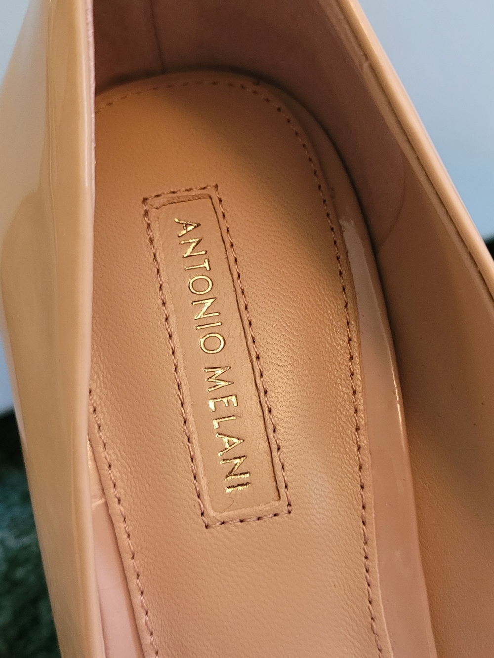 NEW ANTONIO MELANI Patent Nude Platform Pumps - Picture 5 of 13